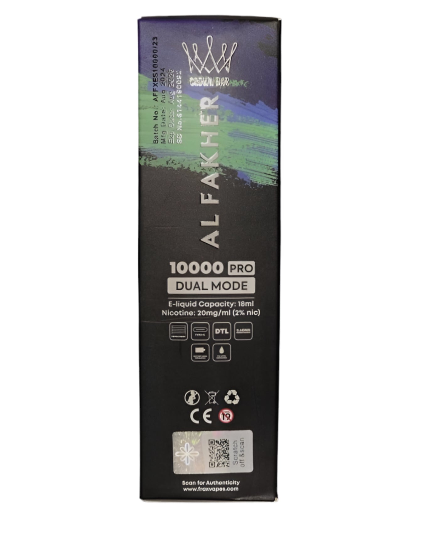 CrownBar Al Fakher - Mint 10k Pro 20mg/ml Disposable (Provincial)