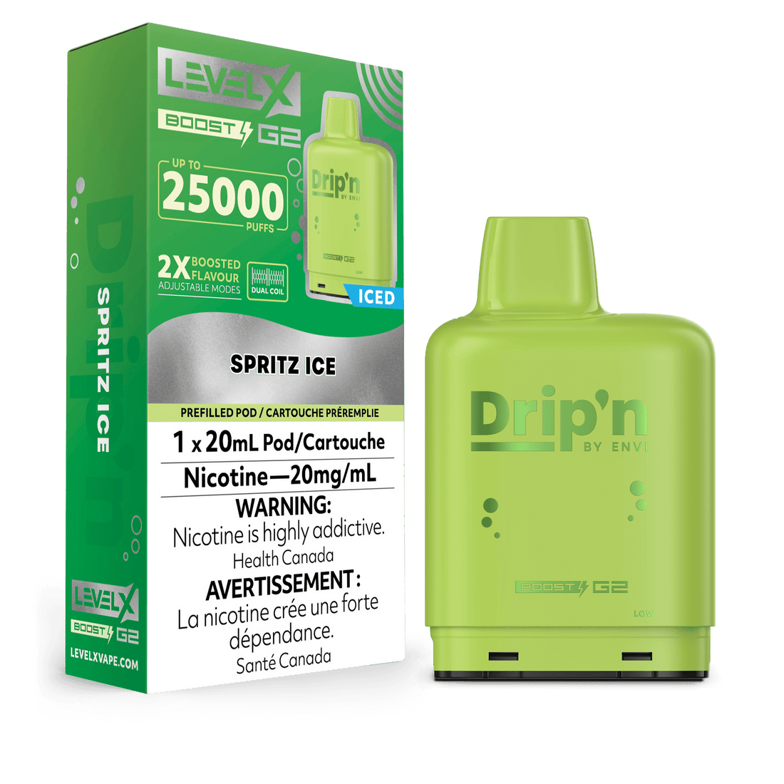 Drip’n LevelX Boost G2 Pod Spritz Ice 20mg/mL (Provincial)