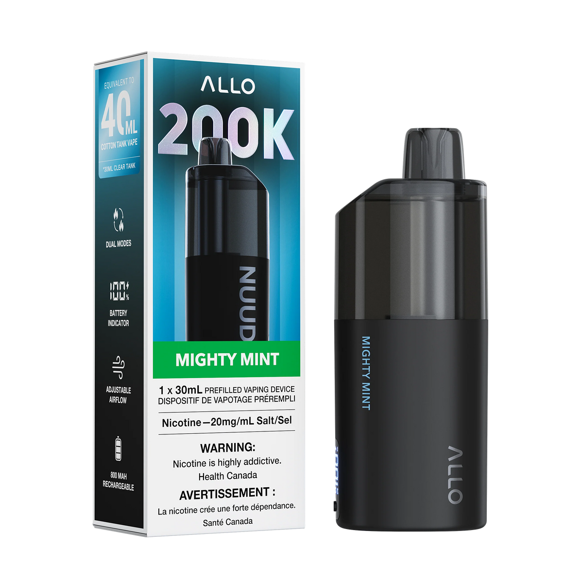 Allo Nuud 200k Mighty Mint 20mg disposable (Provincial)