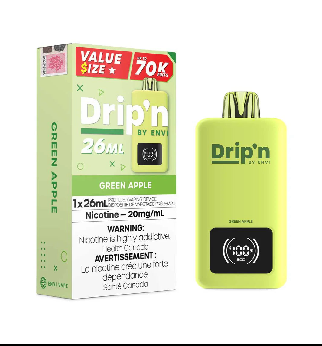 Drip’n 70k Green Apple 20mg/mL Disposable (Provincial)
