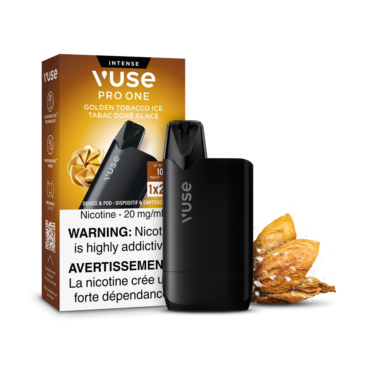 Vuse Pro One 1k ReadyToVape Kit Golden Tobacco Ice 20mg/mL (Provincial)