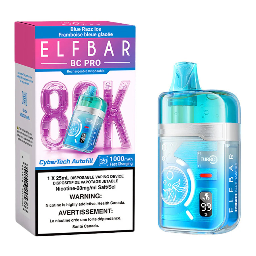 ELF BAR BC Pro 80k Blue Razz Ice 20mg/mL Disposable (Provincial)