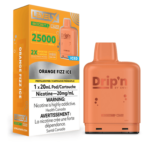 Drip’n LevelX Boost G2 Pod Orange Fizz Ice 20mg/mL (Provincial)