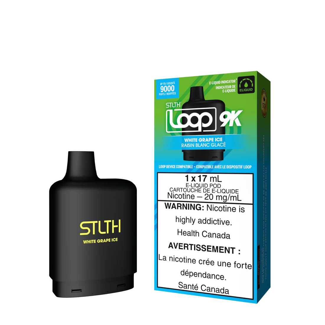 Stlth Loop Pod 9K White Grape Ice 20mg - 17ml (Provincial)