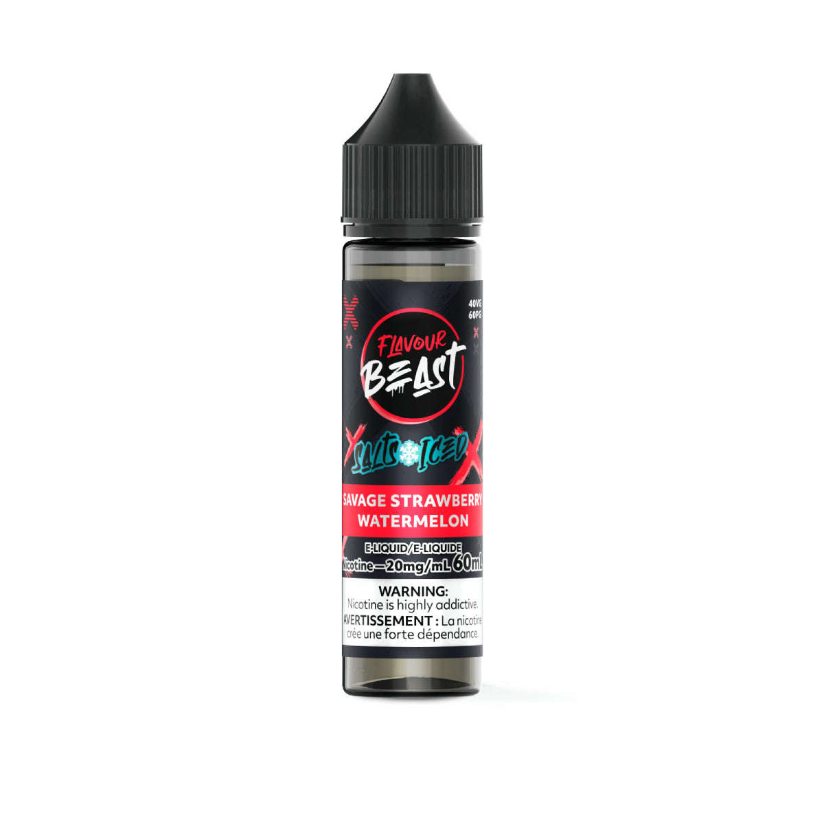 Flavour Beast E-liquid Savage Strawberry Watermelon Iced 20mg/mL 60mL(provincial)