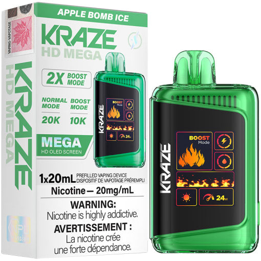 Kraze Hd Mega Apple Bomb Ice 20mg/ml(provincial)
