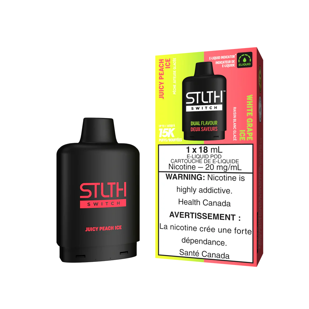 Stlth Switch 15k Pod Juicy Peach ice / White Grape ice 20mg/mL (Provincial)