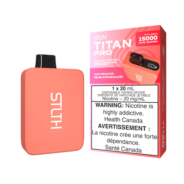 Stlth titan pro 15k Juicy Peach Ice 20mg disposable (Provincial)