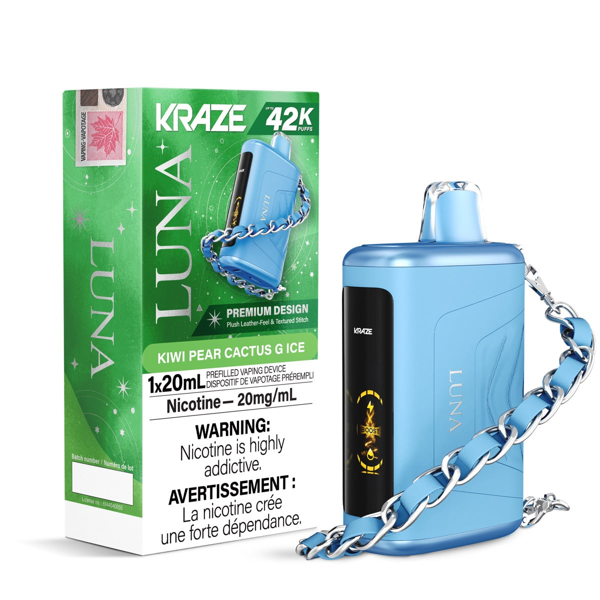 Kraze Luna 42K Kiwi Pear Cactus G Ice 20mg/mL Disposable (Provincial)