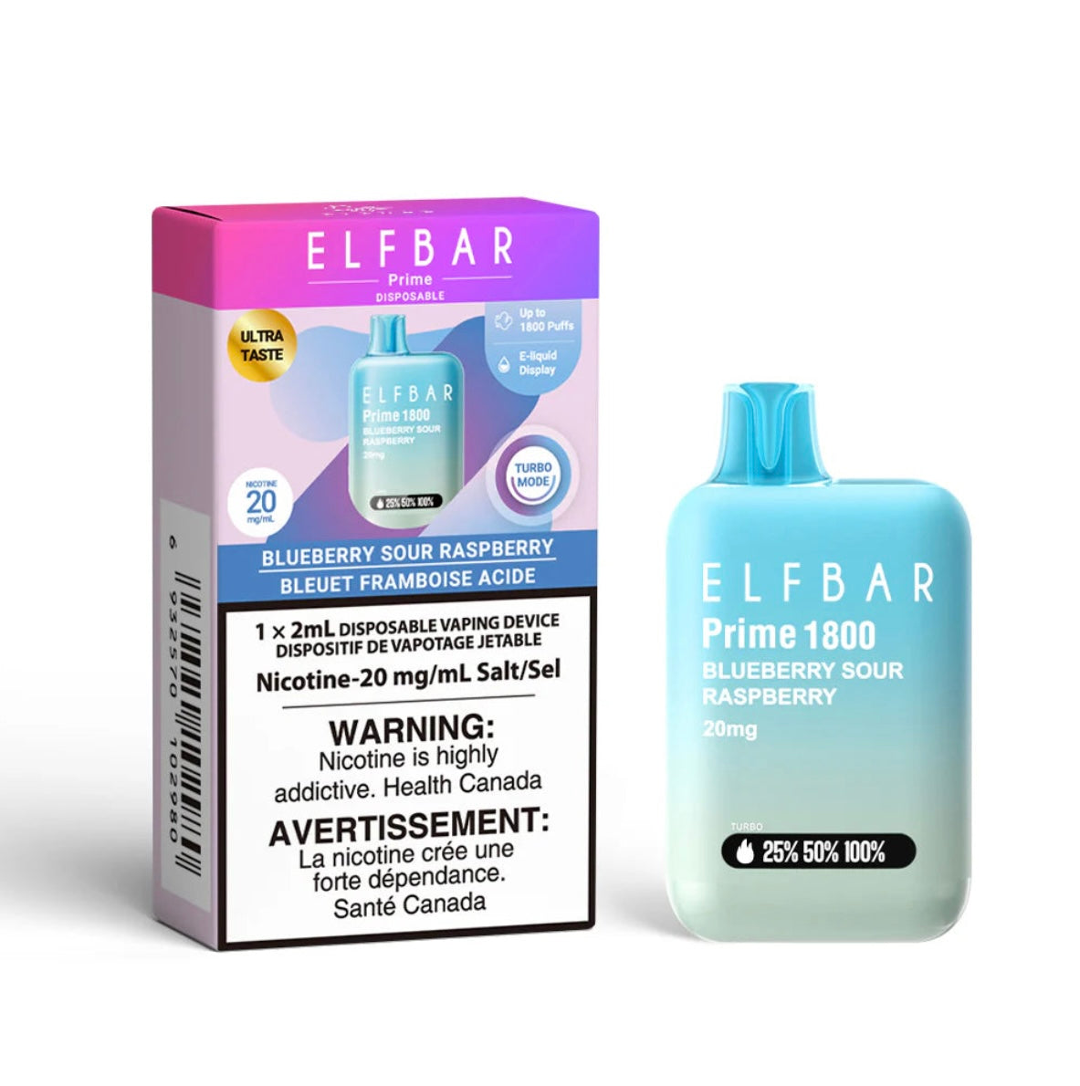 ELF BAR Prime 1800 Blueberry Sour Raspberry 20mg Disposable (Provincial)
