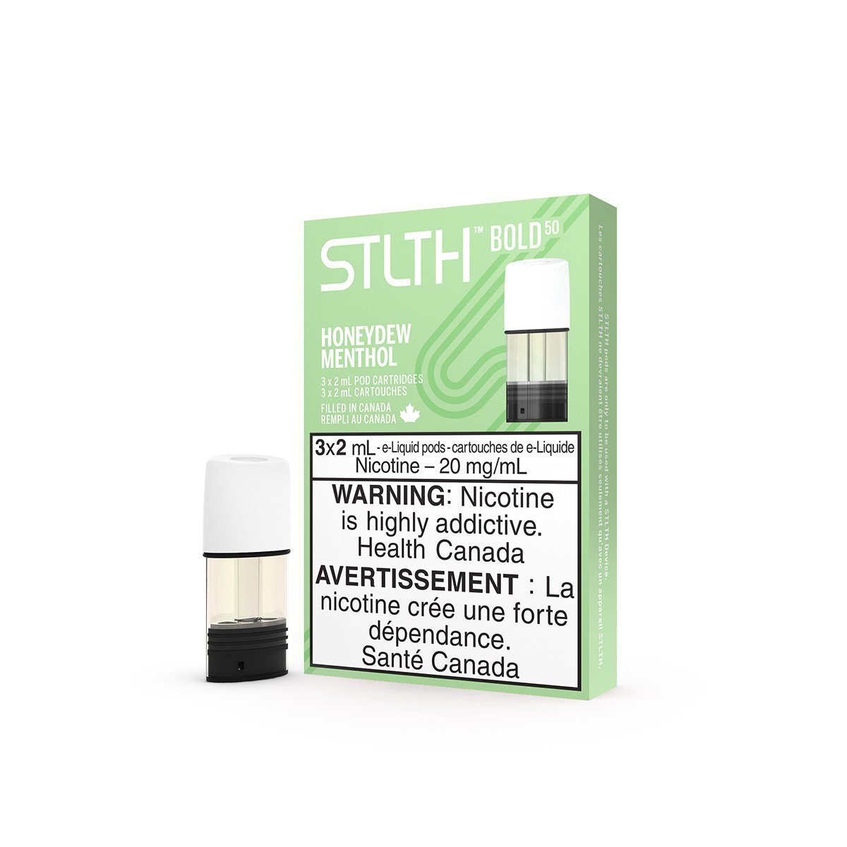 Stlth pods Honeydew Menthol Bold50 20mg/mL (provincial)