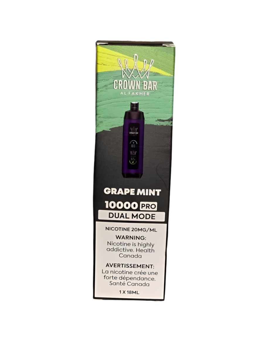 CrownBar Al Fakher - Grape Mint 10k Pro 20mg/ml Disposable (Provincial)