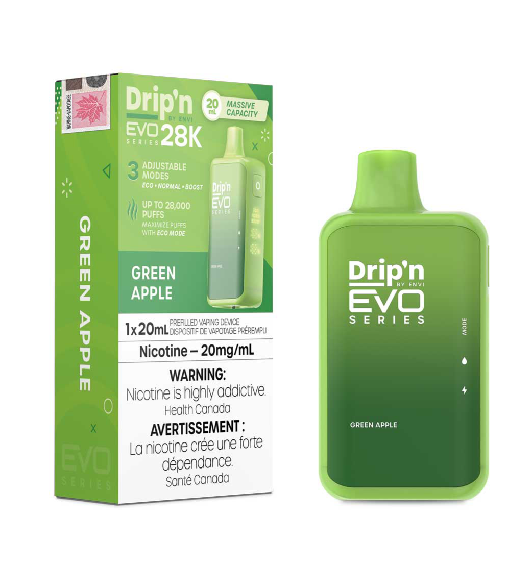 Drip’n EVO 28k Green Apple 20mg/mL Disposable (Provincial)