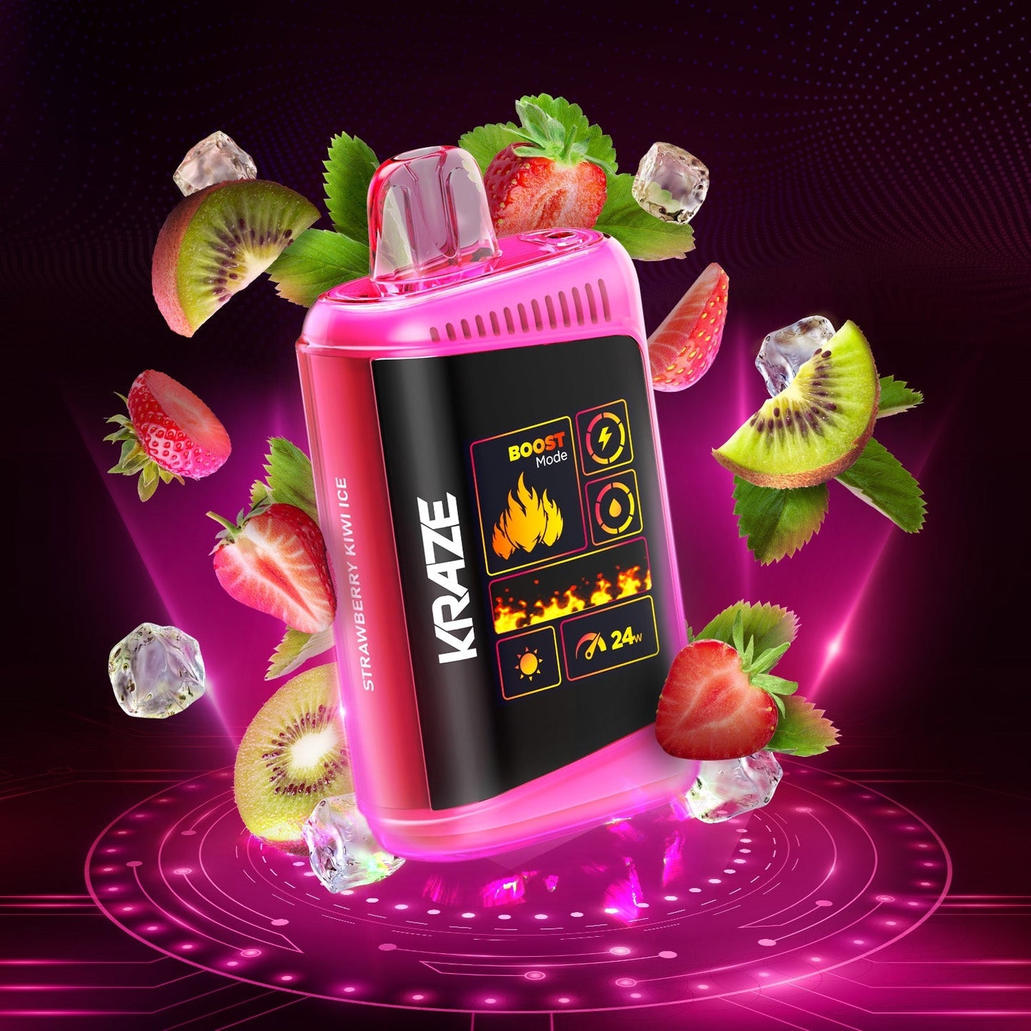 Kraze Mega X 48k Strawberry Kiwi Ice 20mg/ml Disposable (Provincial)