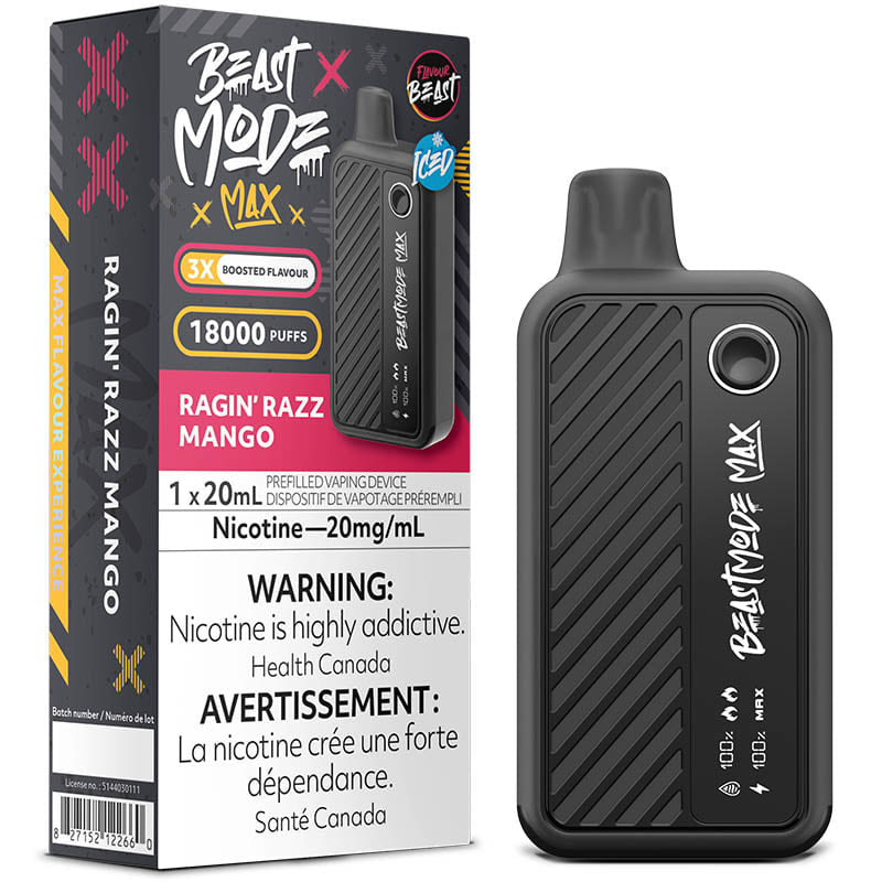 Flavour beast Mode Max 18k Ragin’ Razz Mango Ice 20mg/mL Disposable (provincial)