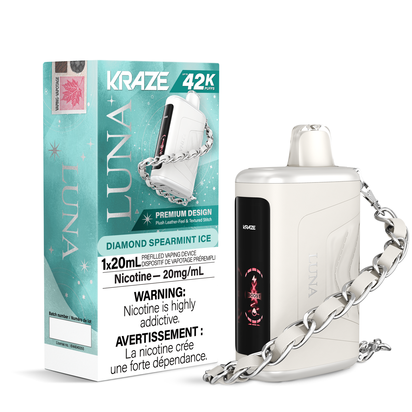Kraze Luna 42K Diamond Spearmint Ice 20mg/ mL Disposable