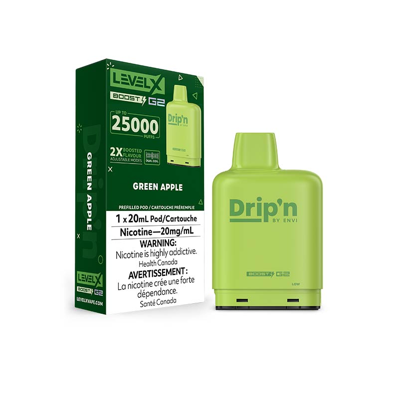 Drip’n LevelX Boost G2 Pod Green Apple 20mg/mL (Provincial)