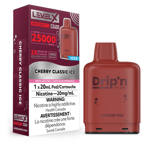 Drip’n LevelX Boost G2 Pod Cherry Classic Ice 20mg/mL (Provincial)