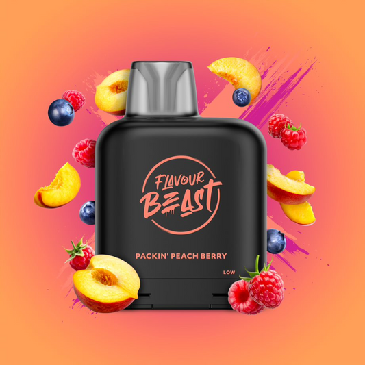 Flavour Beast LevelX Boost G2 Pod 15K/25k Packin’ Peach Berry 20mg/mL (Provincial)