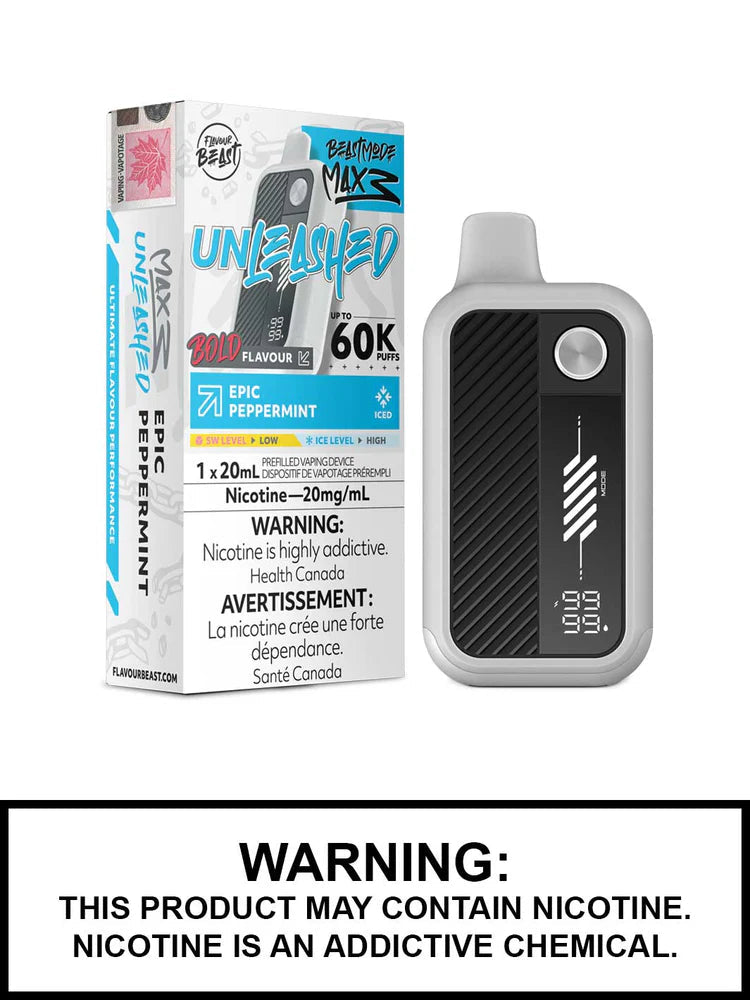 Flavour Beast Mode Max 3 60K Unleashed Epic Peppermint Iced 20mg/mL Disposable (Provincial)