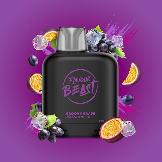 Flavour Beast LevelX Boost G2 Pod 15K/25k Groovy Grape Passion Fruit Iced 20mg/mL (Provincial)