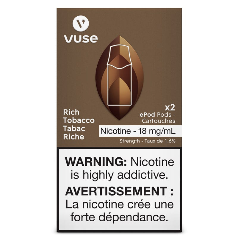 Vuse Epod Rich Tobacco 20mg/mL ×2 (New provincial tax)