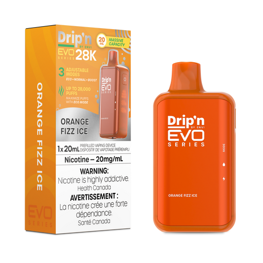 Drip’n EVO 28k Orange Fizz Ice 20mg/mL Disposable (Provincial)