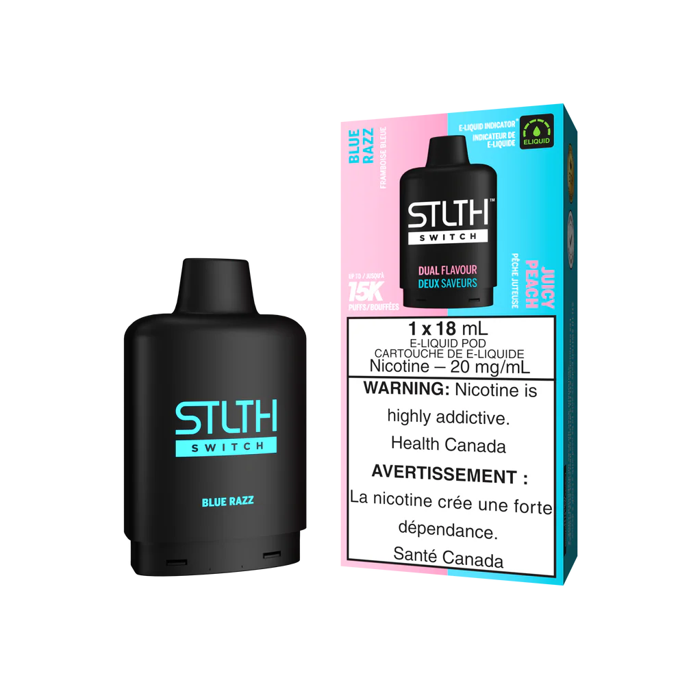 Stlth Switch 15k Pod Blue Razz / Juicy Peach 20mg/mL (Provincial)