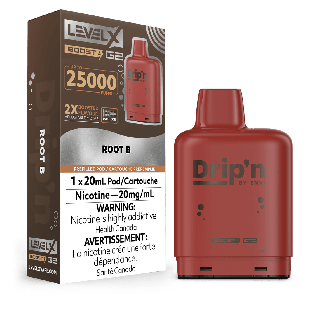 Drip’n LevelX Boost G2 Pod Root B 20mg/mL (Provincial)