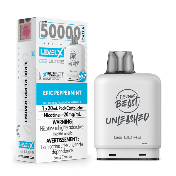 Flavour Beast Unleashed Level X G2 Ultra pod 50k Epic Peppermint Iced 20mg/mL (Provincial)