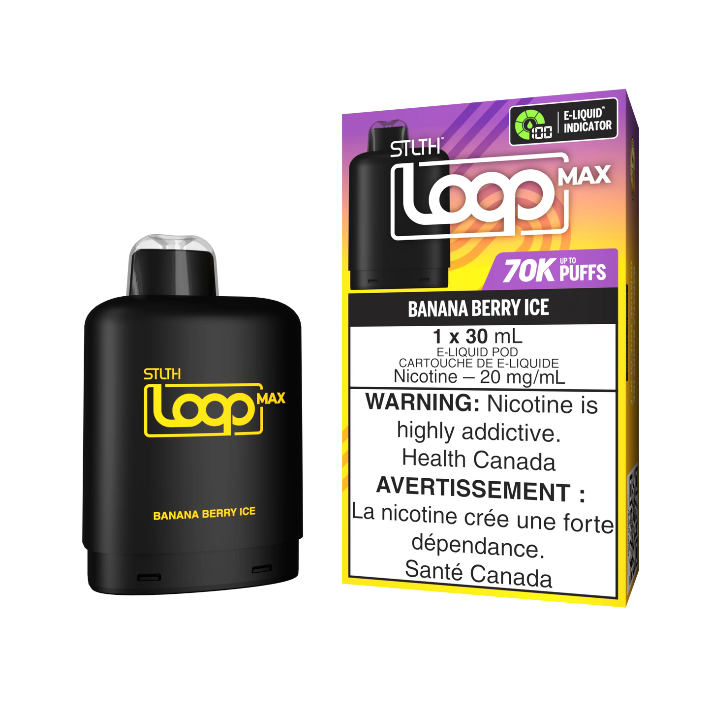Stlth loop pod Max 70k Banana Berry ice 20mg/ml (Provincial)