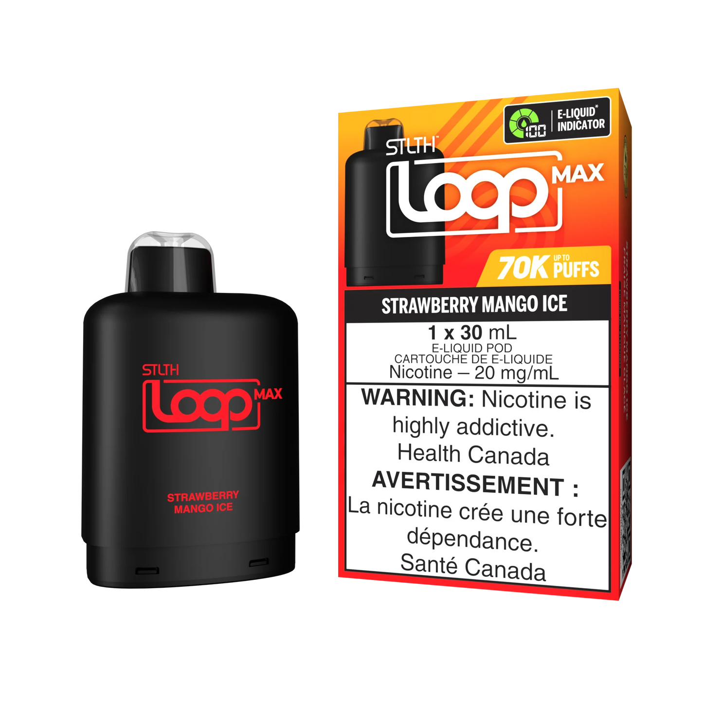 Stlth loop pod Max 70k Strawberry Mango ice 20mg/ml (Provincial)