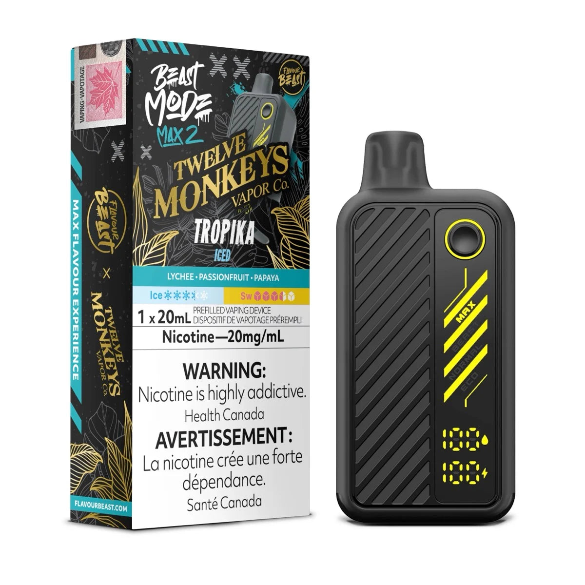 Flavour Beast Max 2 Twelve Monkeys 50k Tropika Iced 20mg/mL disposable (Provincial)