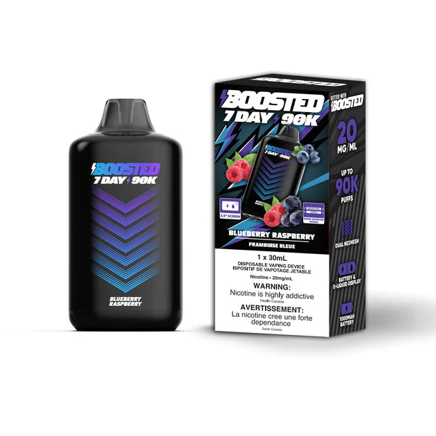 Boosted 7day 90k Blue Razz 20mg/mL disposable (Provincial)