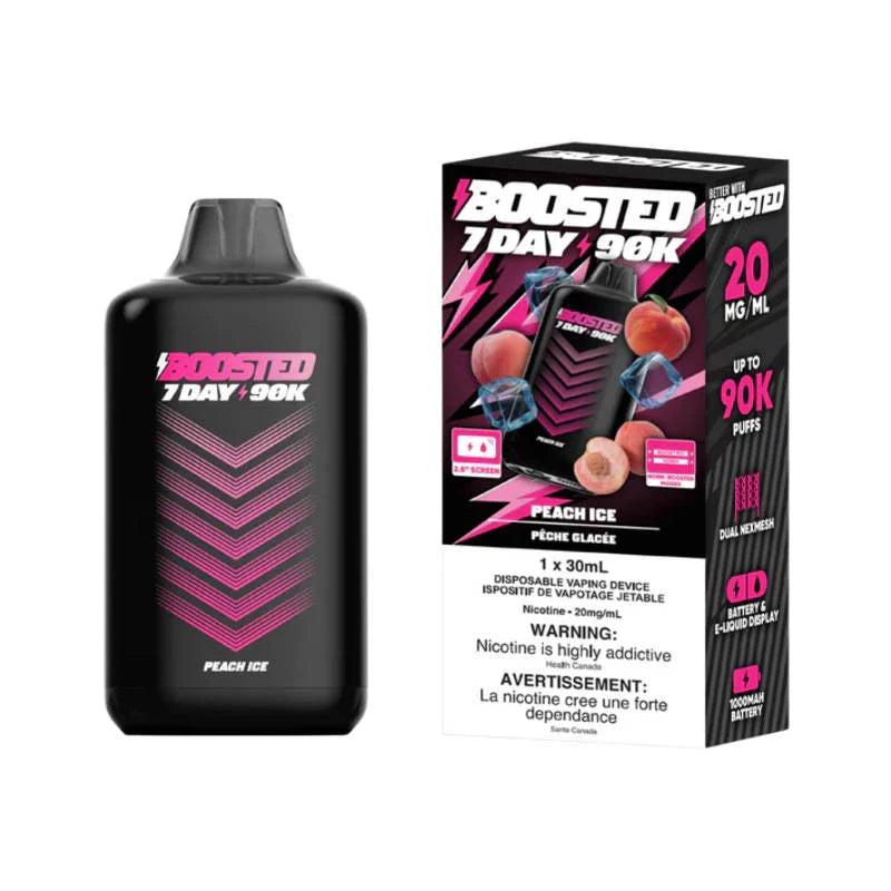 Boosted 7day 90k Peach Ice 20mg/mL disposable (Provincial)