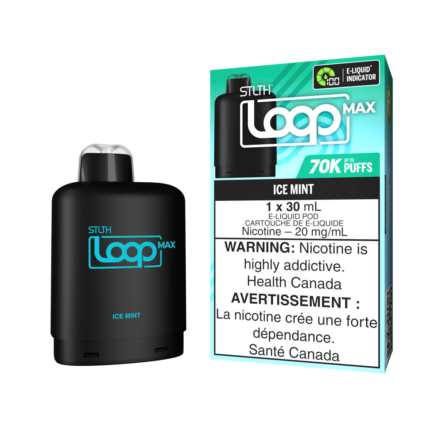 Stlth loop pod Max 70k Ice Mint 20mg/ml (Provincial)