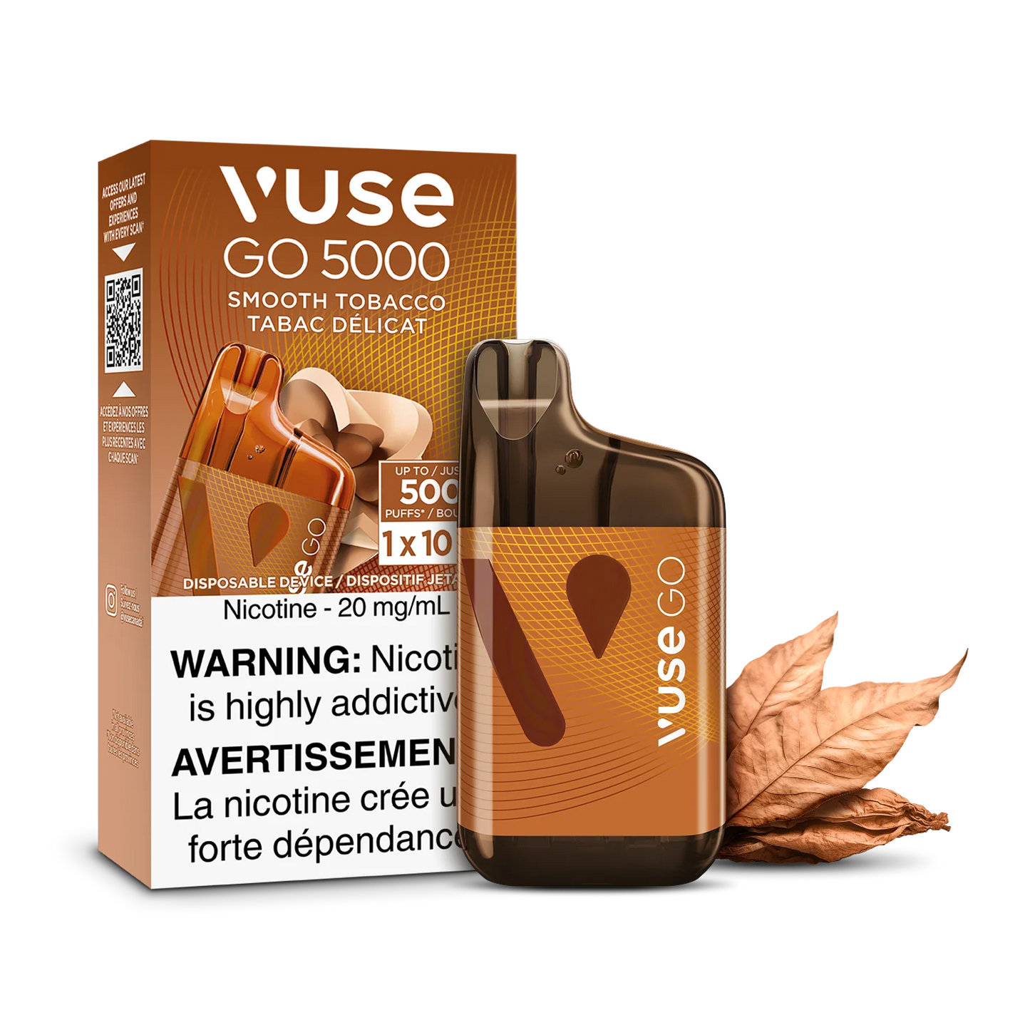 Vuse Go 5000 Smooth Tobacco 20mg/mL Disposable (Provincial )