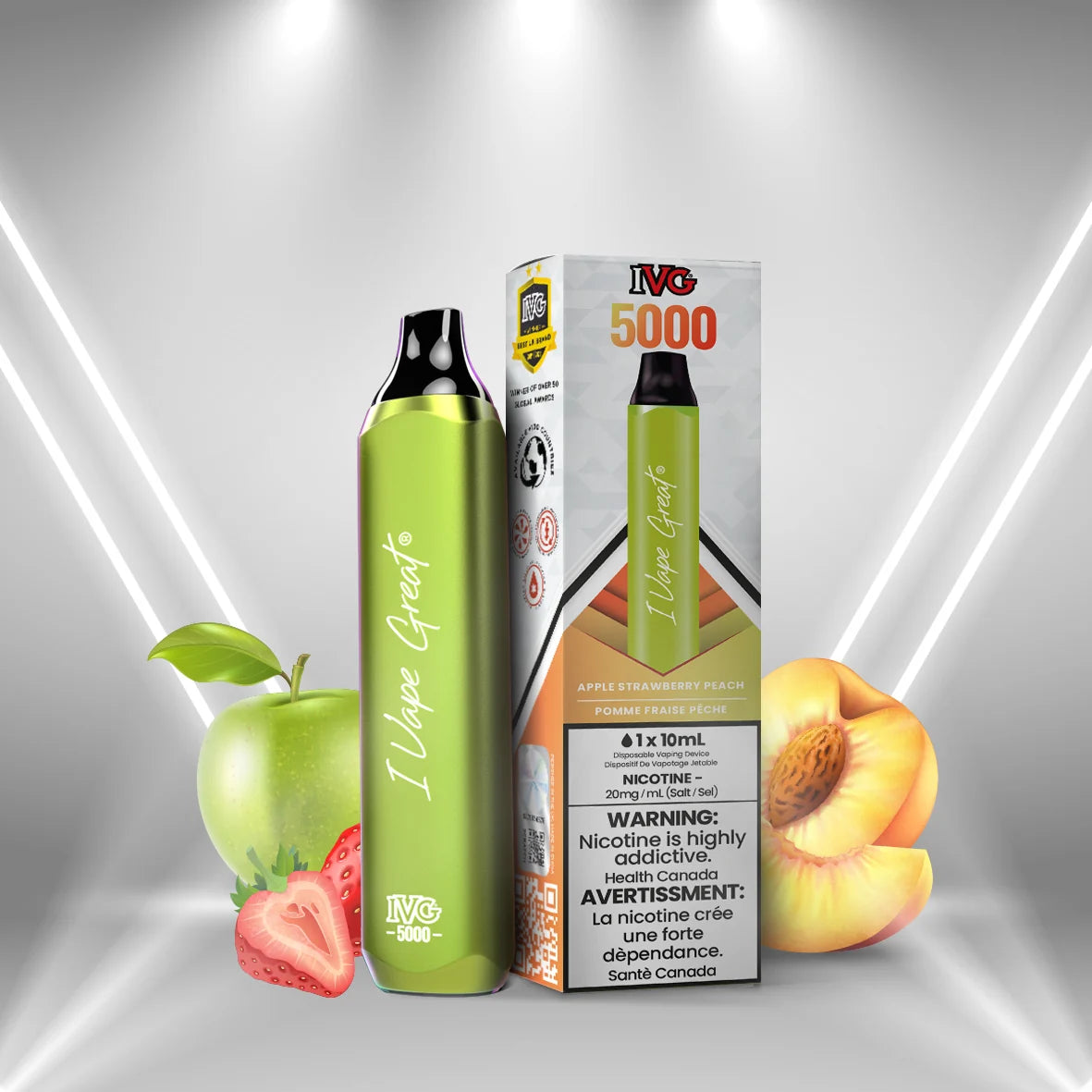 IVG 5000 Apple Strawberry Peach 20 mg/mL disposable(Provincial)