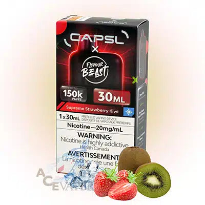 Capsl x Favour Beast 150k Supreme Strawberry Kiwi Iced 20mg/30ml Disposable (Provincial)