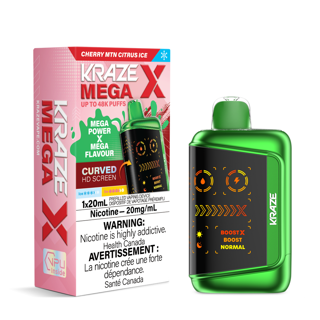 Kraze Mega X 48K Cherry MTN Citrus Ice 20 mg/mL disposable (Provincial)