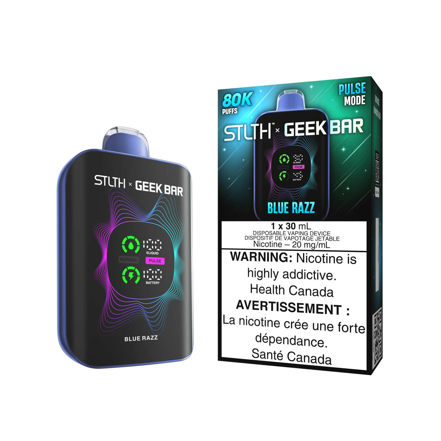 Stlth X Geek Bar 80k Blue Razz Disposable 20mg/mL (Provincial)