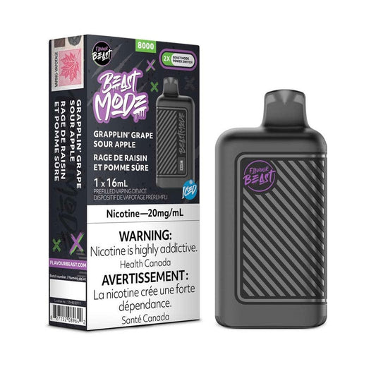 Flavour Beast Mode 8K Grapplin’ Grape Sour Apple Iced 20mg/mL disposable (provincial)