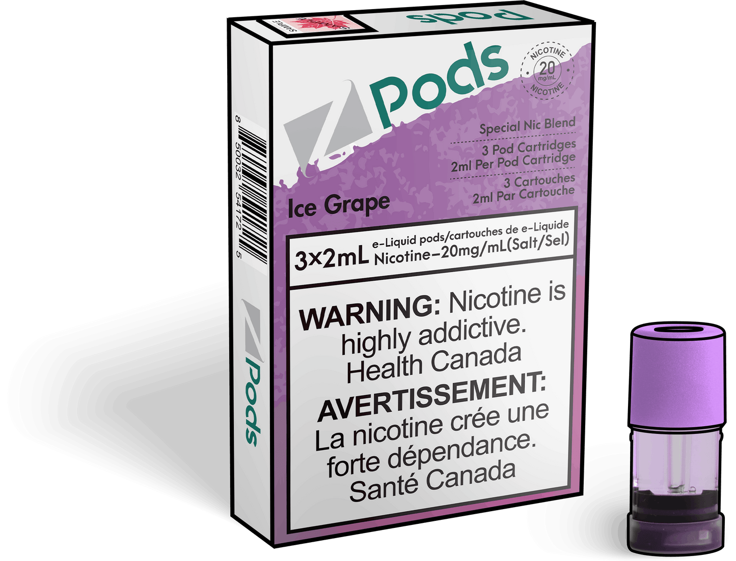 Zpods Ice Grape 20mg/mL (Provincial)