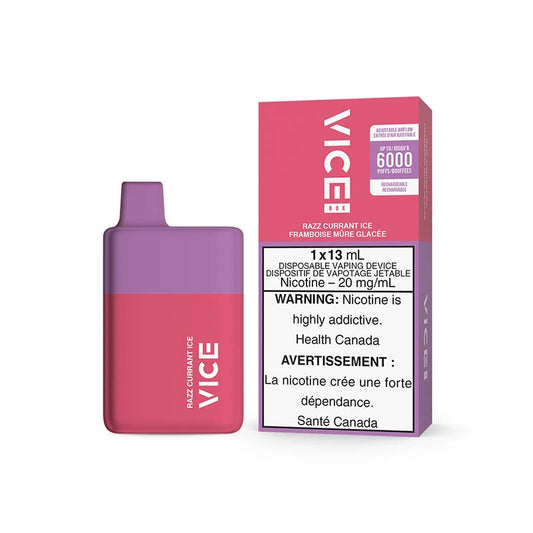 Vice box 6000 Razz Currant Ice 20mg/mL disposable (Provincial)