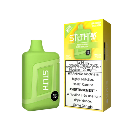 Stlth 8KPro White Grape Iced 20mg/mL disposable (Provincial)