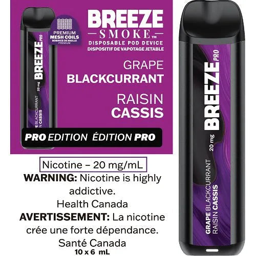 Breeze Pro 2000 Grape Blackcurrant 20mg/mL disposable (Provincial)