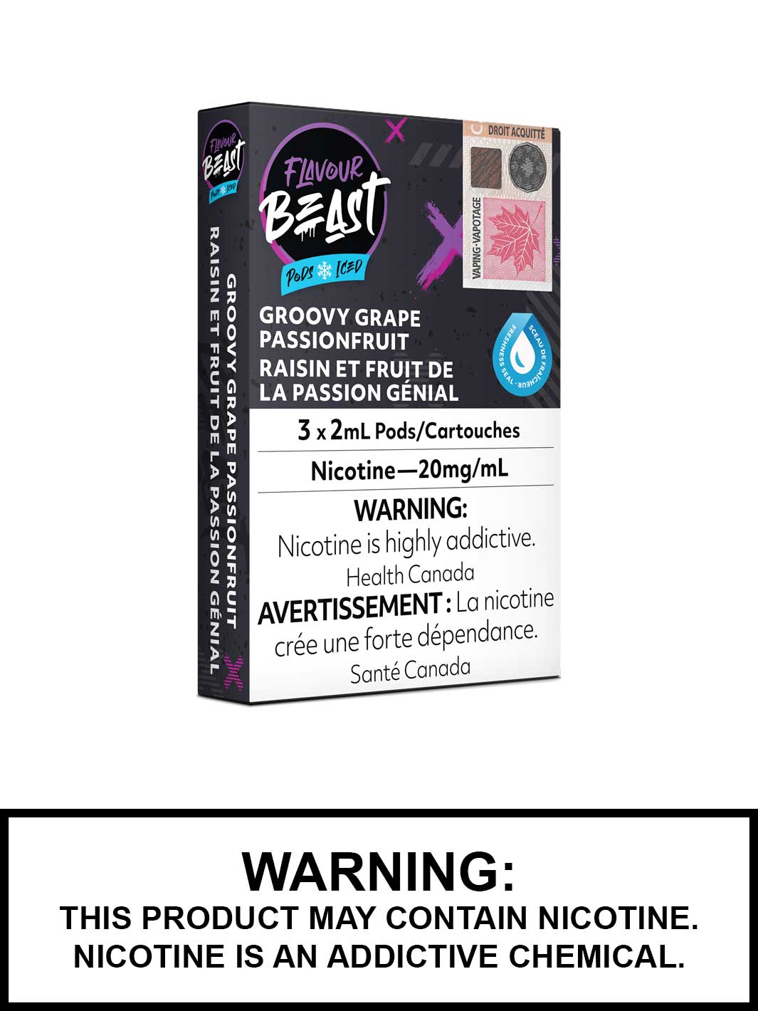 Flavour Beast Pods Groovy Grape Passionfruit Iced 20mg/mL (Provincial)
