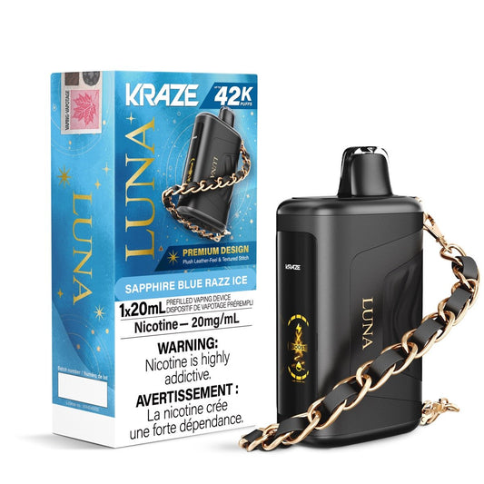 Kraze Luna 42K Sapphire Blue Razz Ice 20mg/mL Disposable (Provincial)
