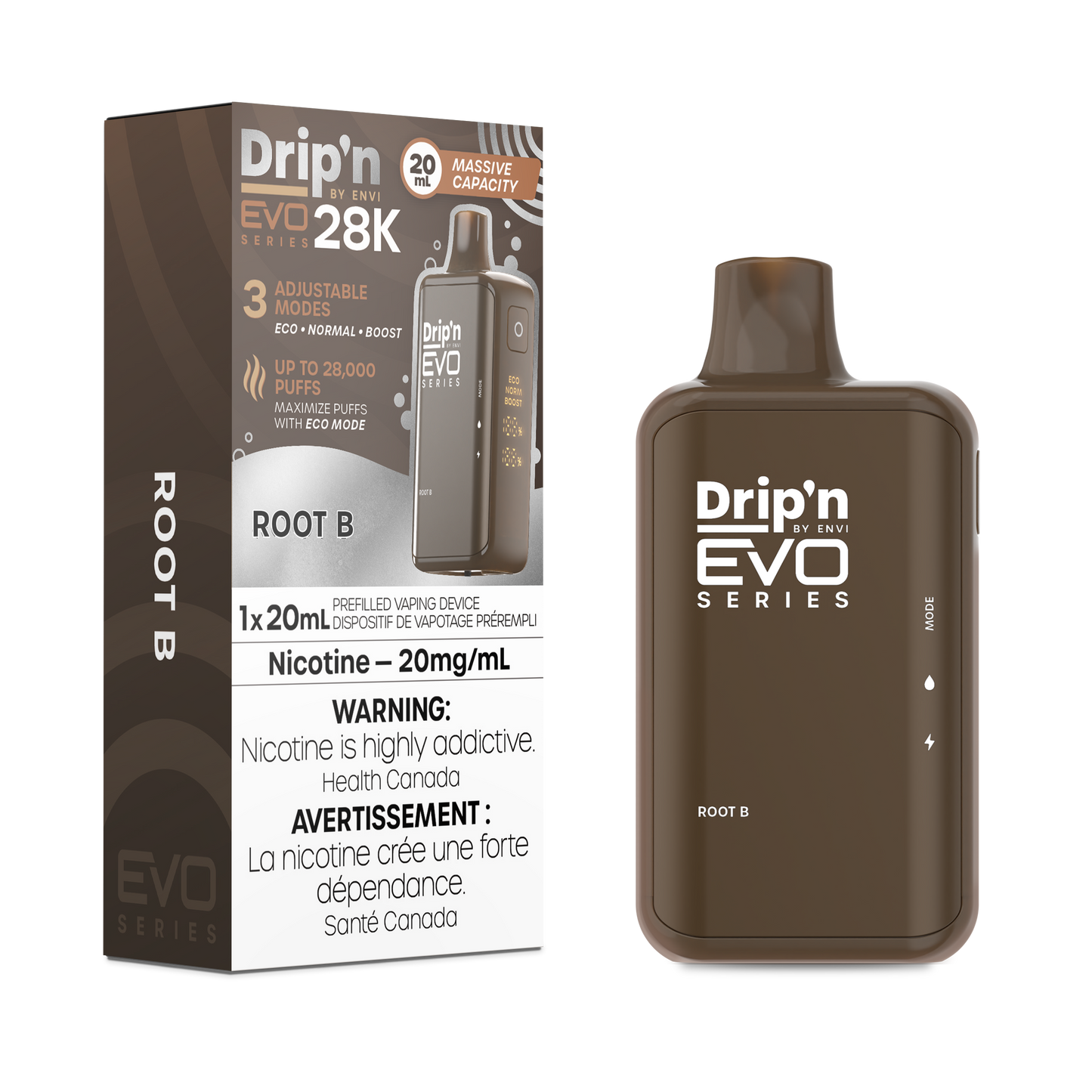 Drip’n EVO 28k Root B 20mg/mL disposable (provincial)