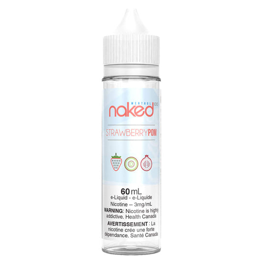 Naked 100 e-liquid Strawberry Pom menthol 3mg/mL 60mL (provincial)